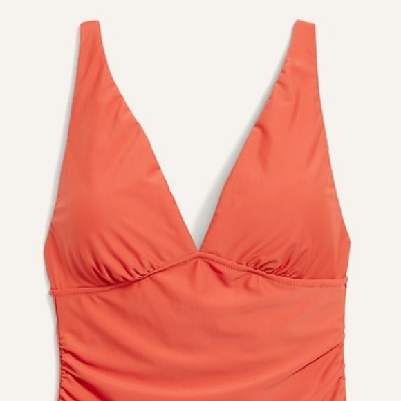 Ruched Deep V-Neck One-Piece Swimsuit - Picture 6 of 9